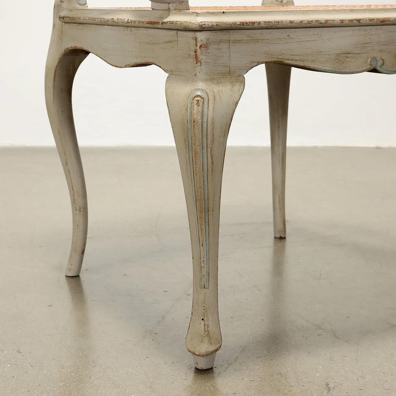 Pair of baroque style armchairs in lacquered wood, 20th century 8