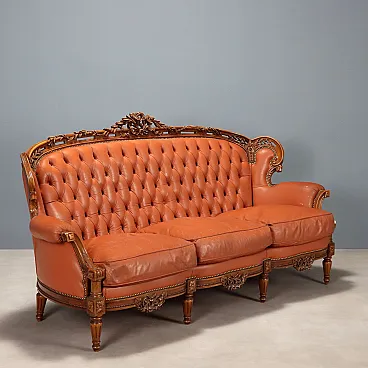 Divano in noce in stile neoclassico, '900