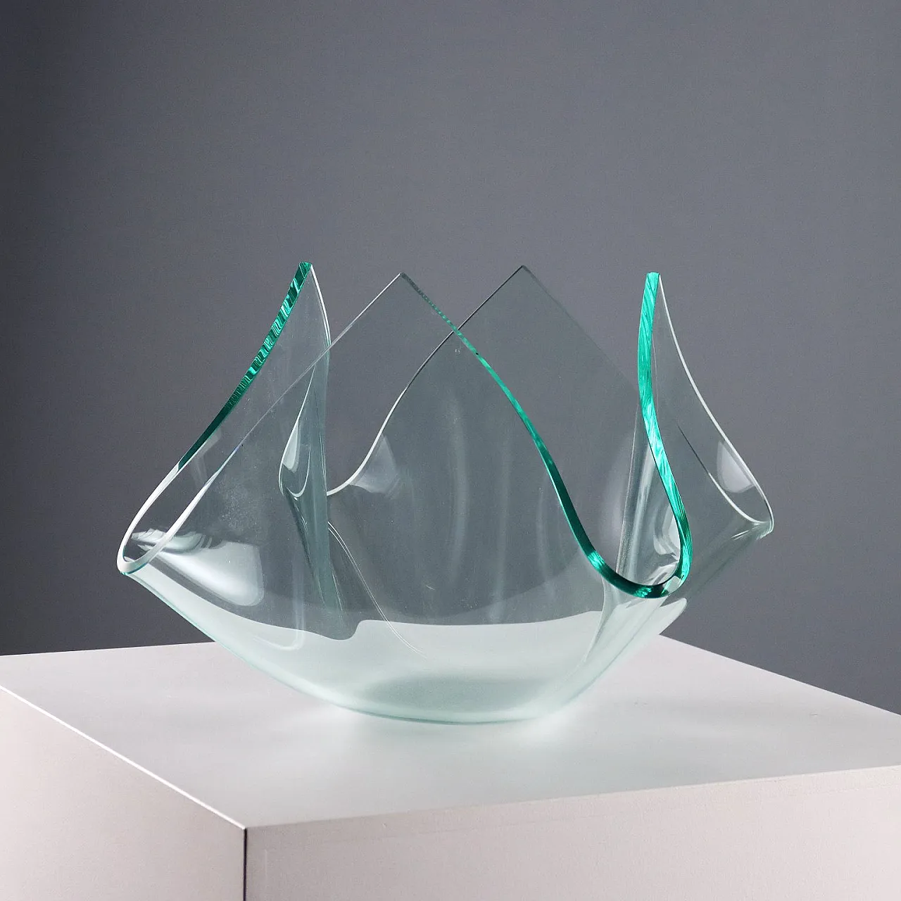 Moden Vaso In Vetro Trapezoidale Con Bocca Dorata – 11,9x22,1 Cm – Centrotavola Artigianale Fatto A Mano