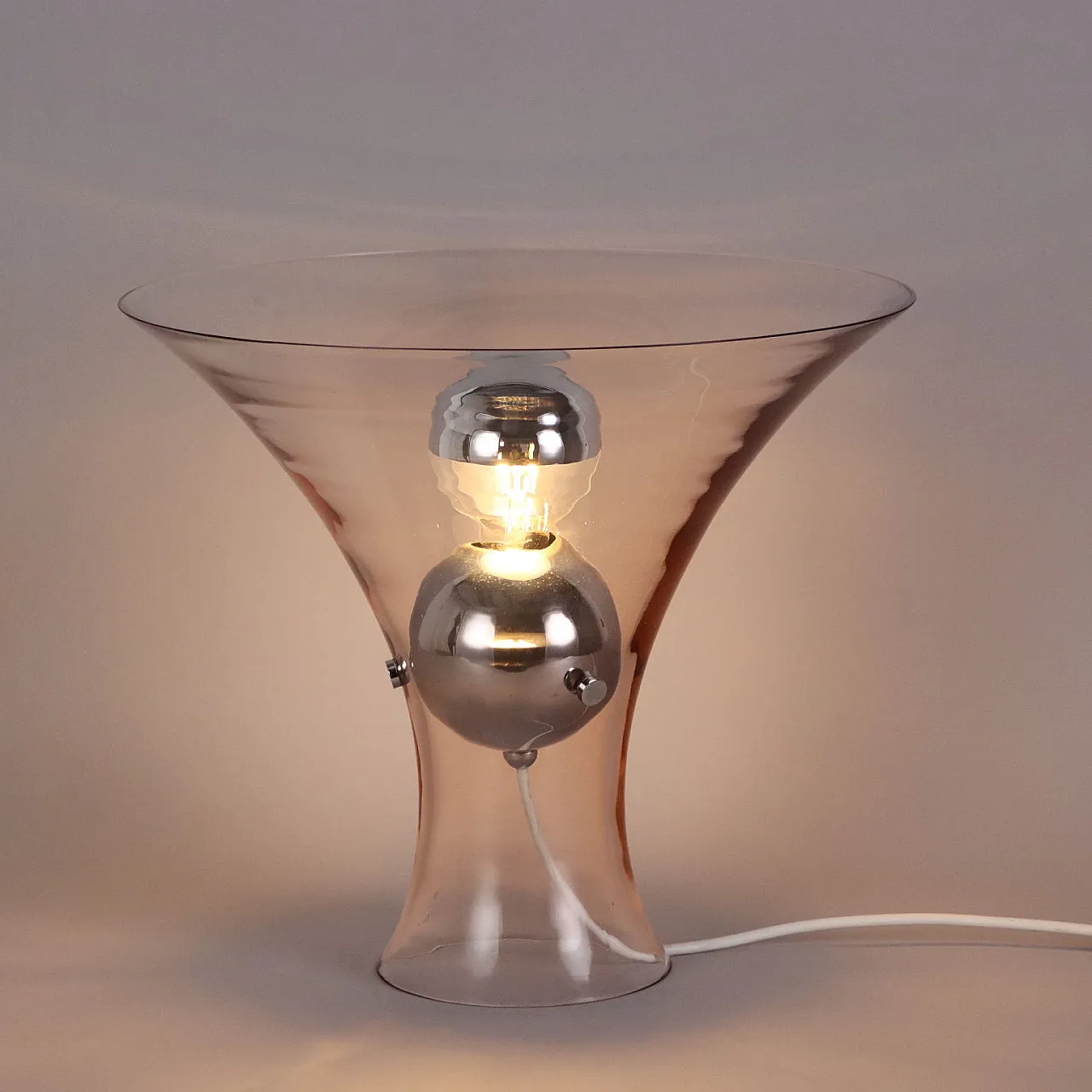 Table lamp blown glass aluminium, 1970s 1