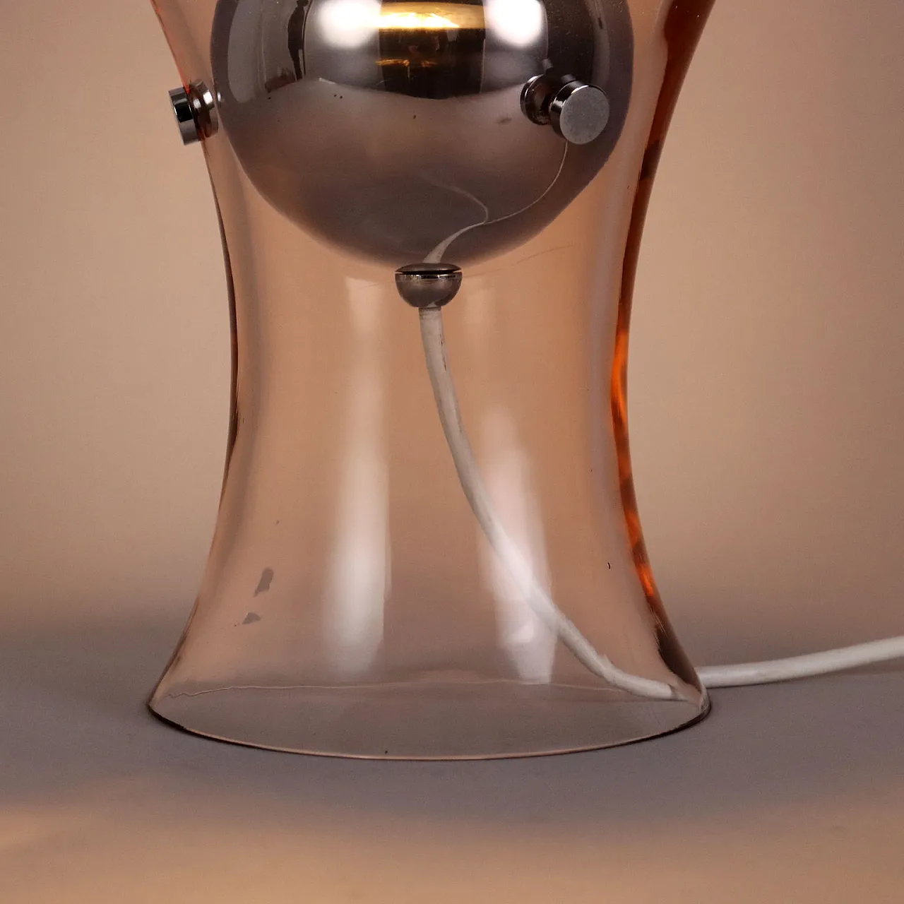 Table lamp blown glass aluminium, 1970s 4