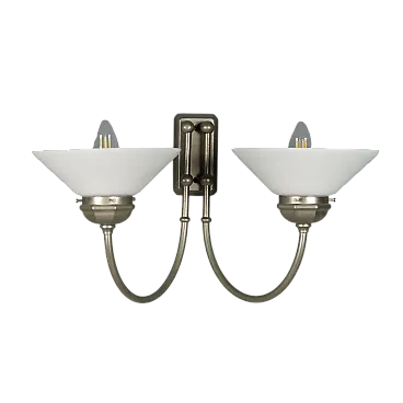 Lampada da parete con struttura in metallo e diffusori in vetro, '900