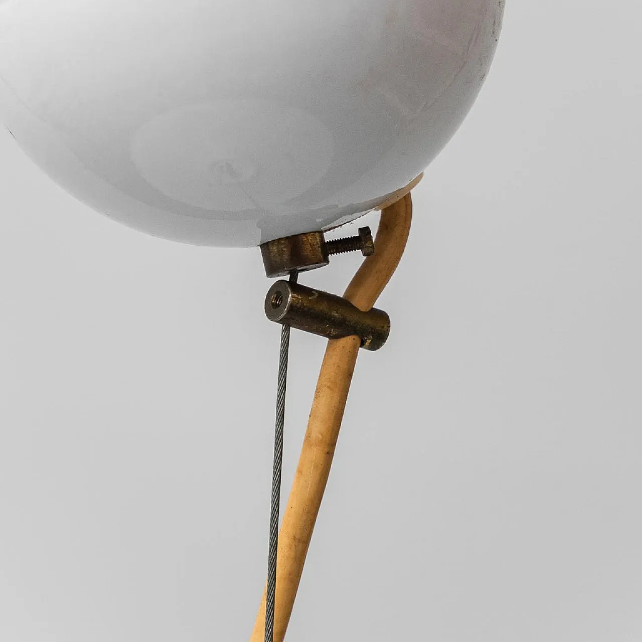 Lampadario vetro bianco, anni '70 6