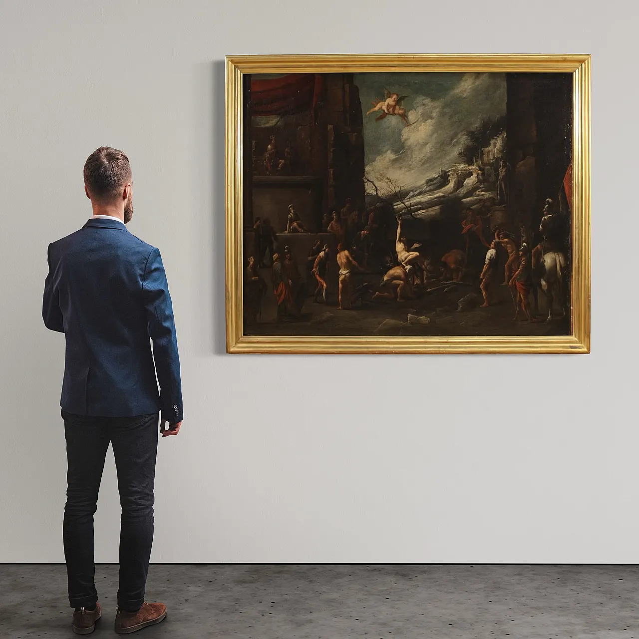 Religious painting, Martyrdom of San Lorenzo, 17th century 3