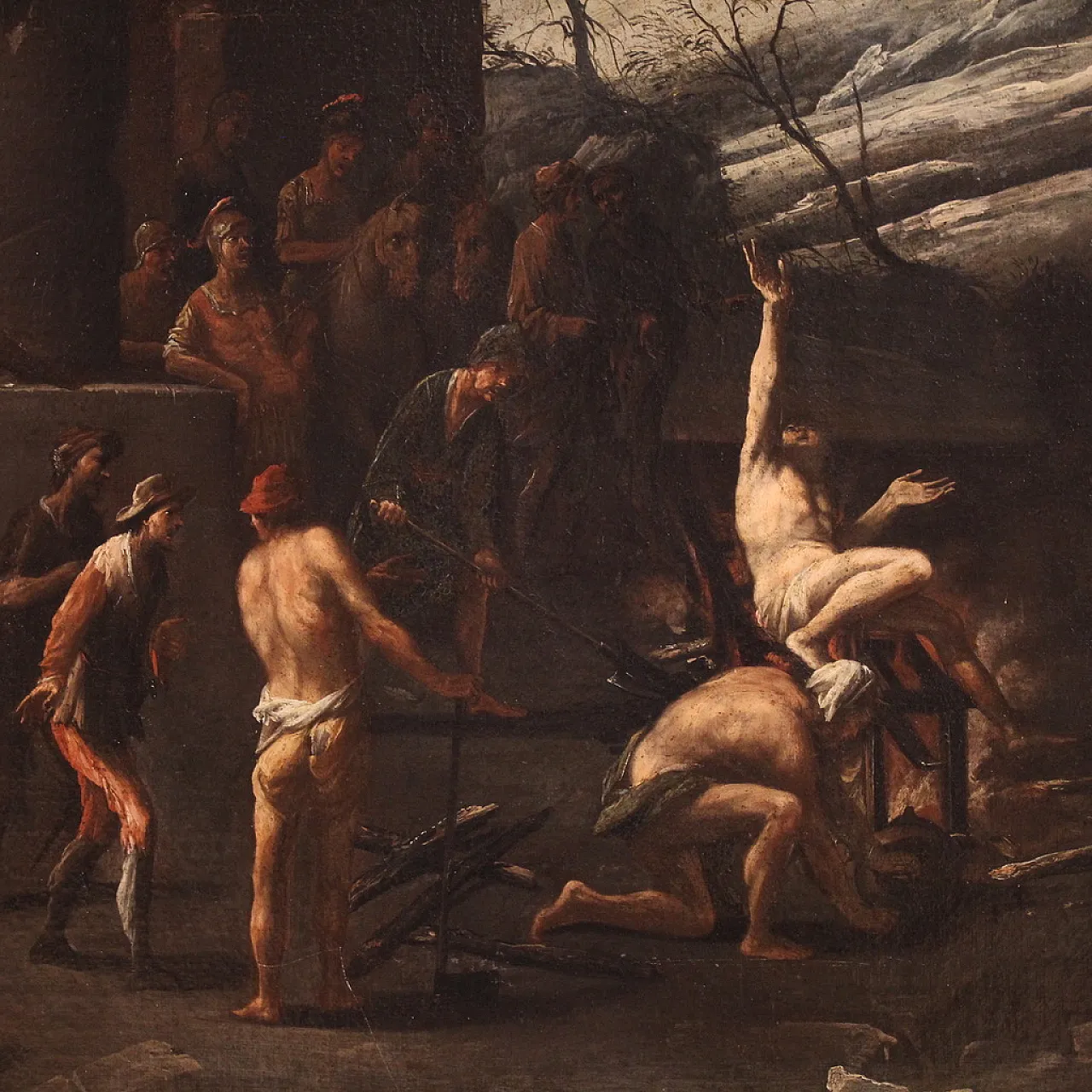 Religious painting, Martyrdom of San Lorenzo, 17th century 6