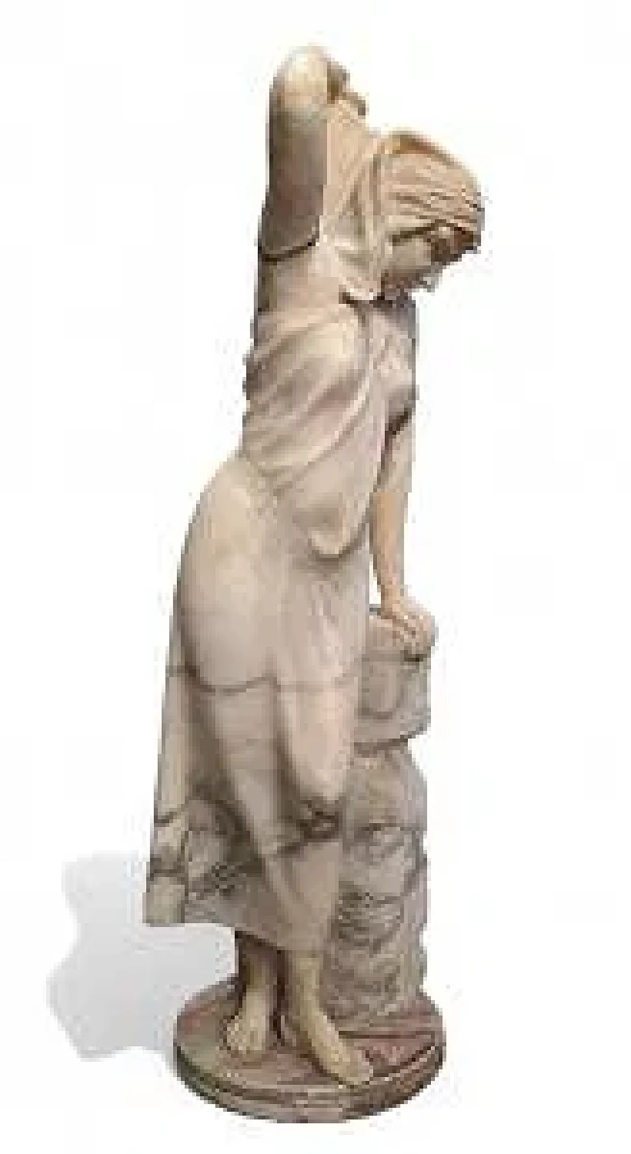 Water carrier, white and veined alabaster sculpture, 20th century 3