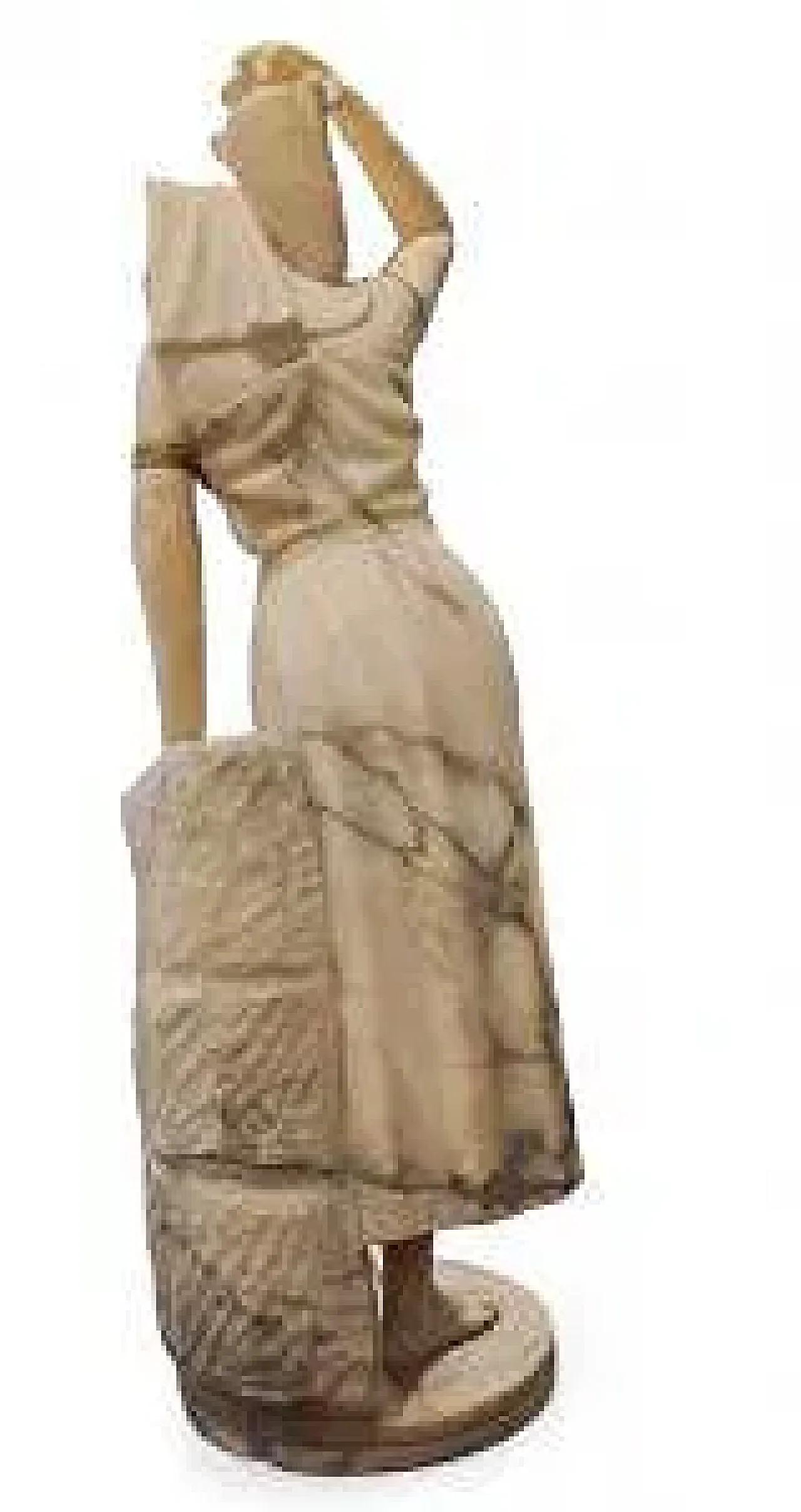 Water carrier, white and veined alabaster sculpture, 20th century 4