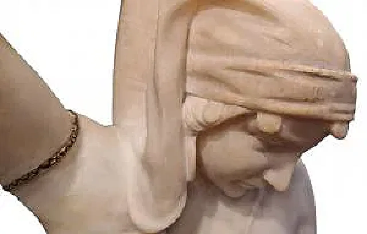 Water carrier, white and veined alabaster sculpture, 20th century 5