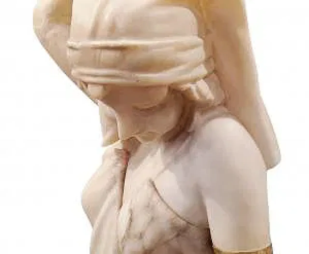 Water carrier, white and veined alabaster sculpture, 20th century 7