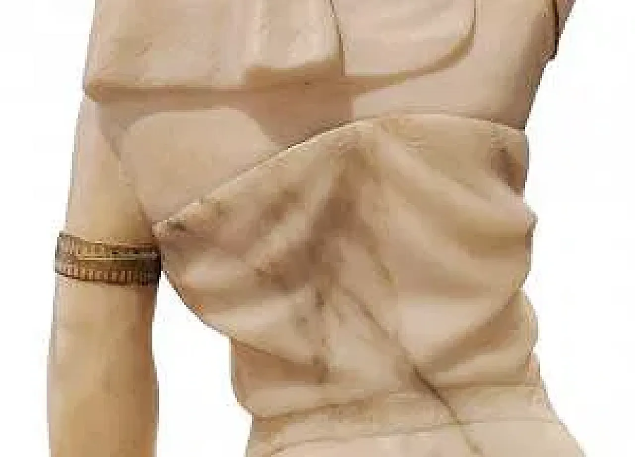 Water carrier, white and veined alabaster sculpture, 20th century 9