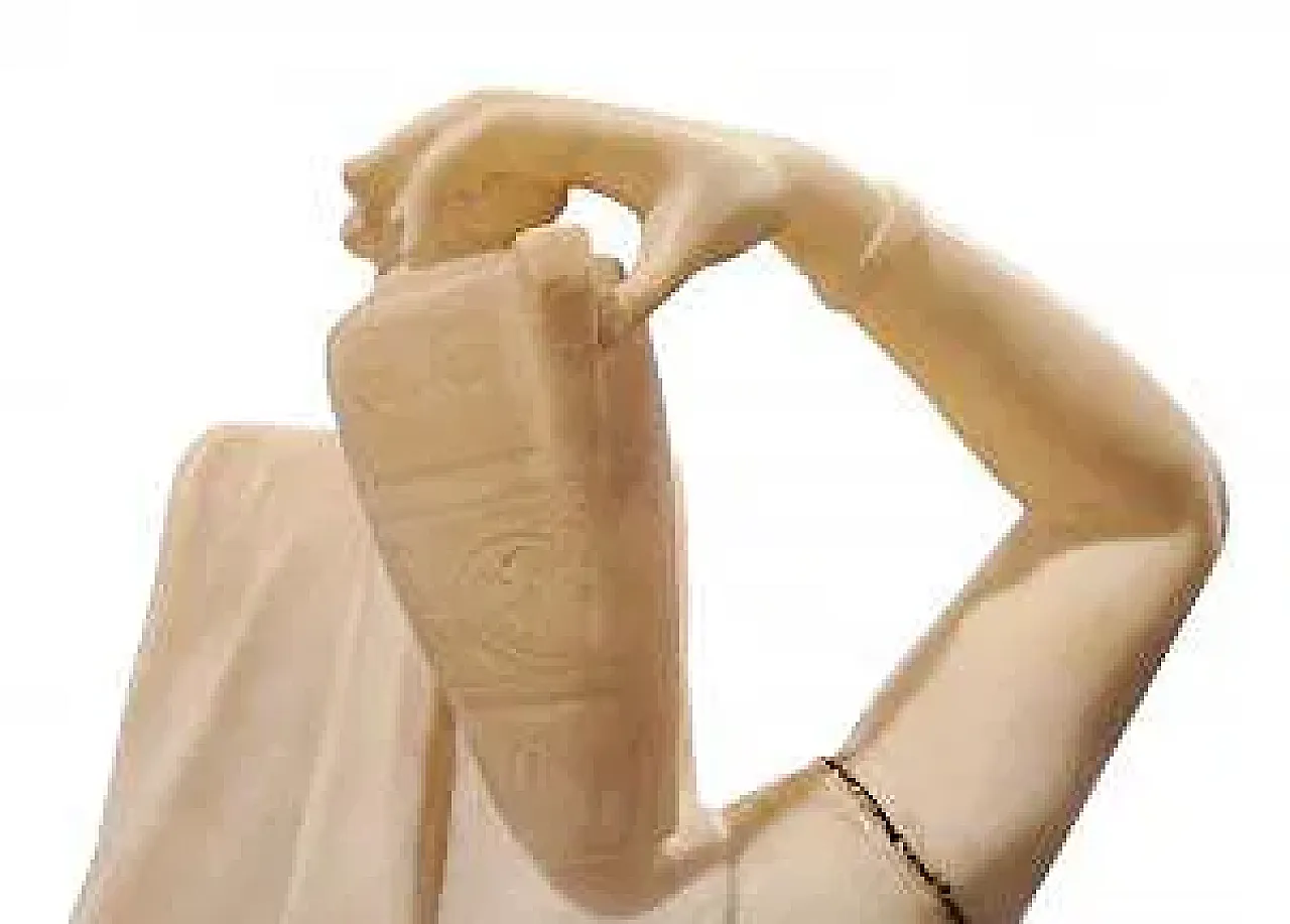 Water carrier, white and veined alabaster sculpture, 20th century 10