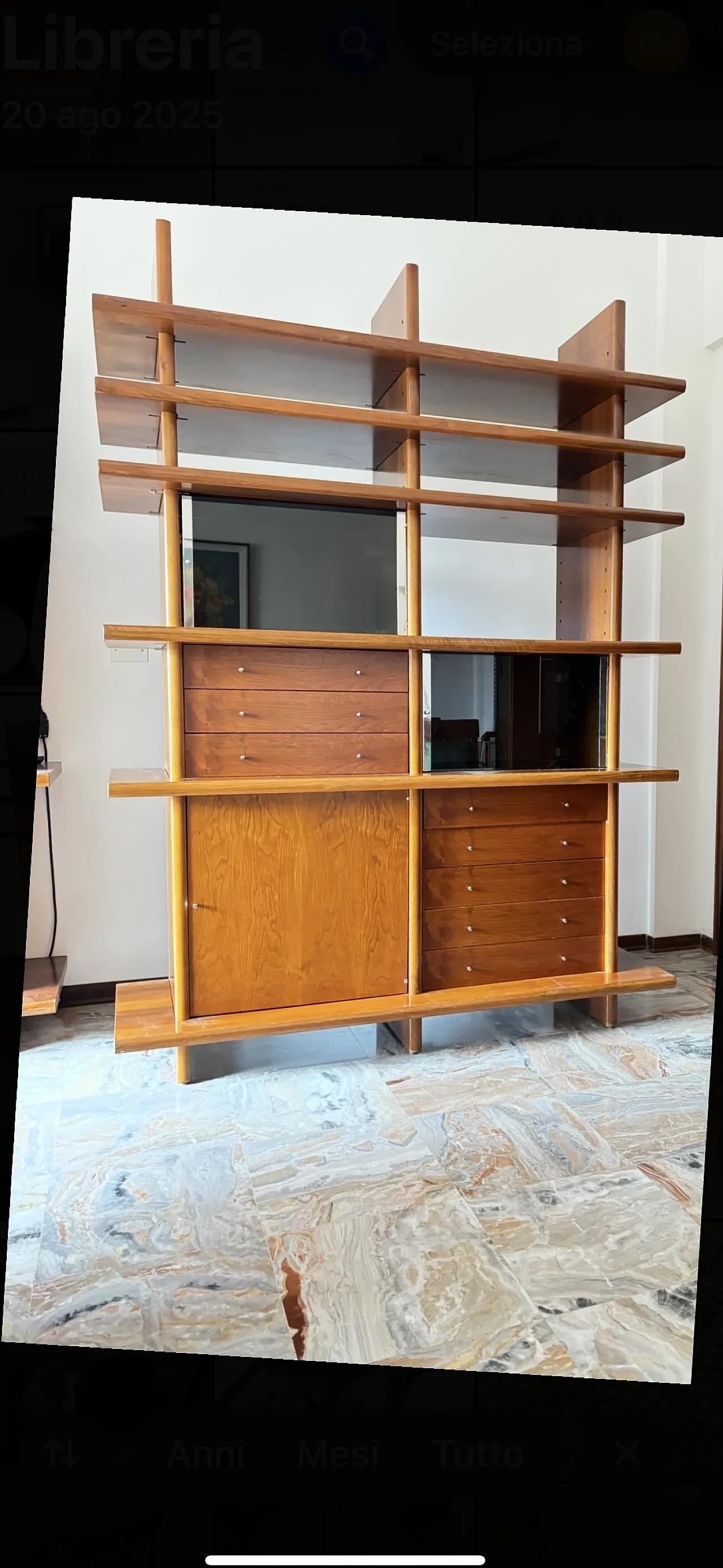 Crossing bookcase by Giovanni Offredi for Saporiti, 1970s 3