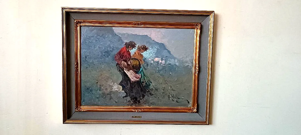 Antonio Pecoraro, oil on canvas with frame, 1960s 2