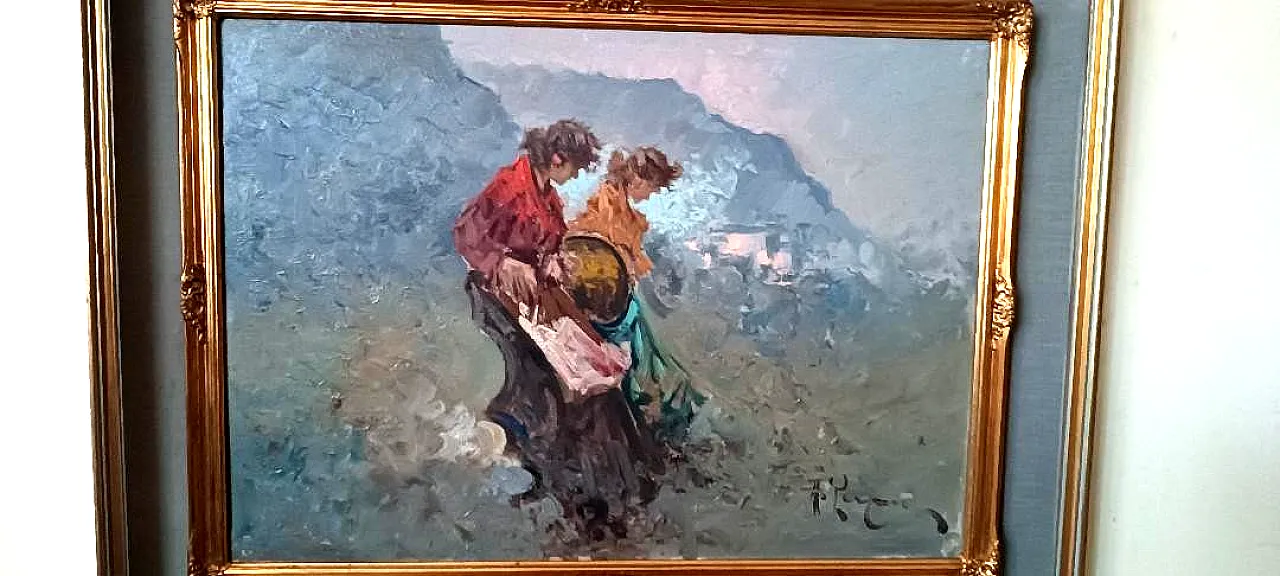 Antonio Pecoraro, oil on canvas with frame, 1960s 4