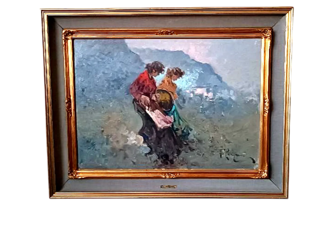Antonio Pecoraro, oil on canvas with frame, 1960s 9