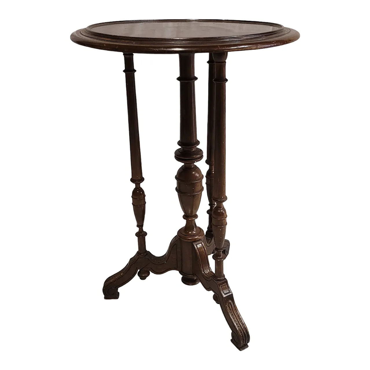 Tavolino tripode in legno di mogano, Italia 2