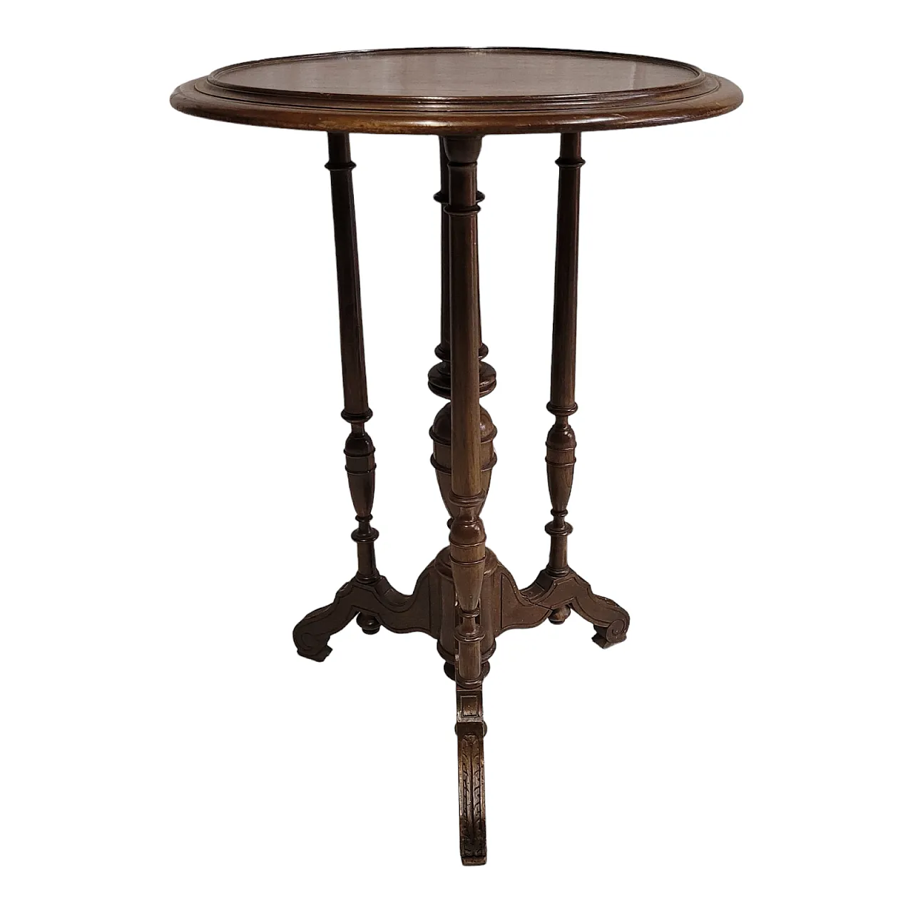 Tavolino tripode in legno di mogano, Italia 3