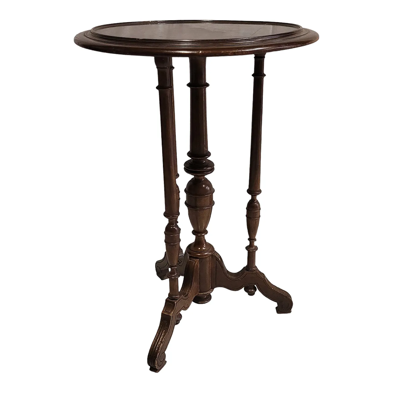 Tavolino tripode in legno di mogano, Italia 4