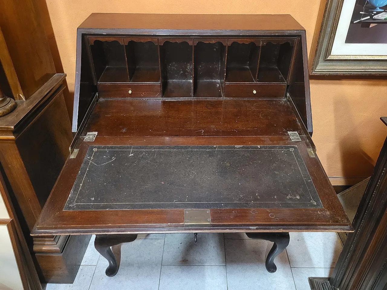 Ribalta in legno di mogano, Regno Unito, di fine XIX secolo 7