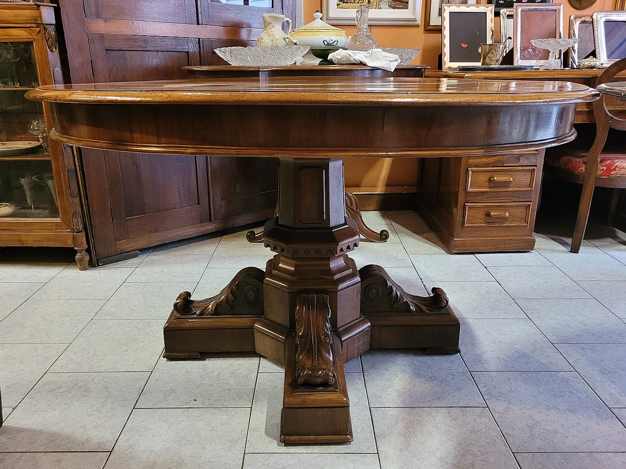 Tavolo allungabile in legno di noce, Italia 3