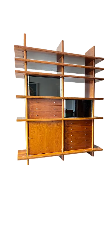 Crossing bookcase by Giovanni Offredi for Saporiti, 1970s