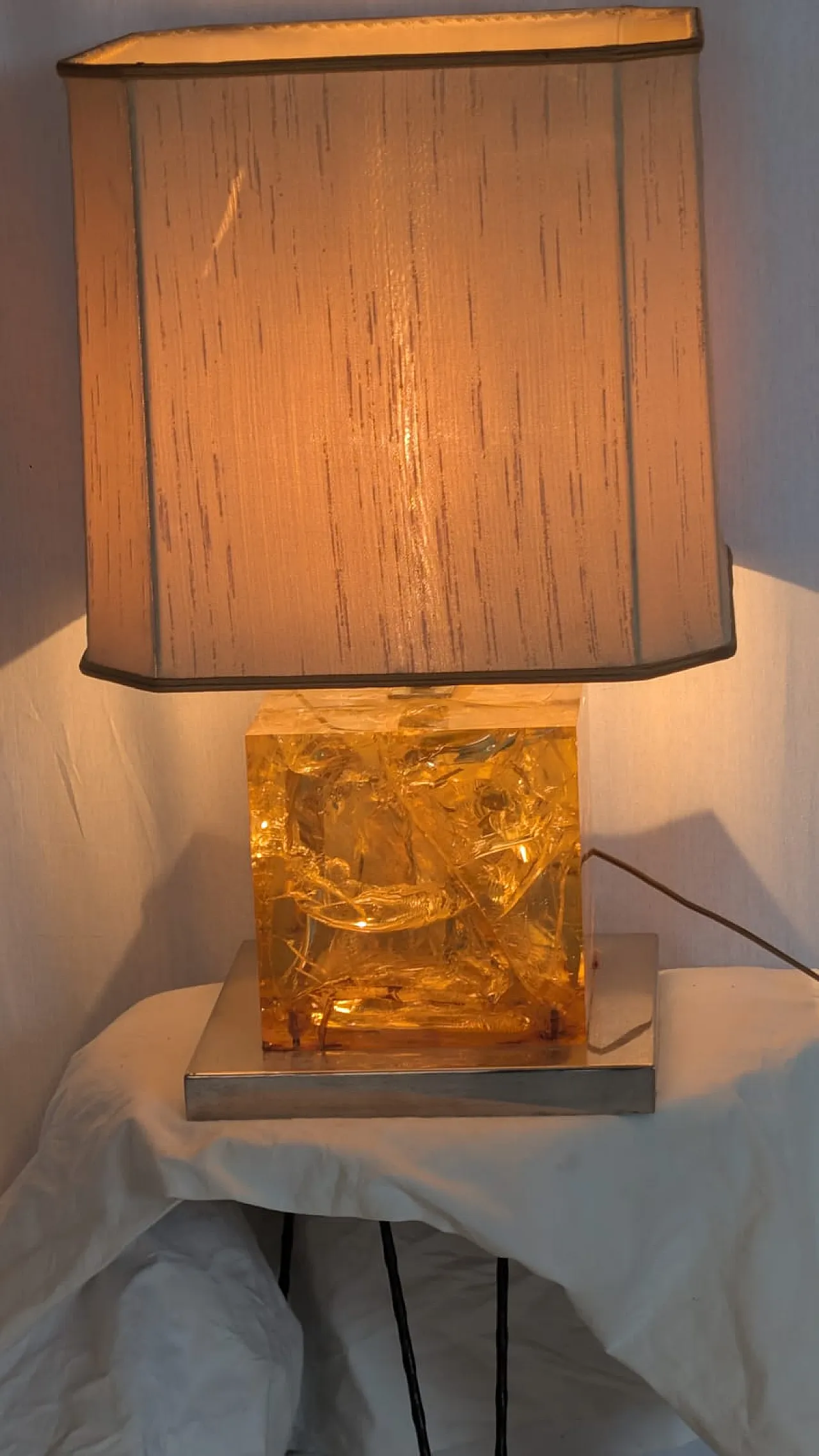 French Resin Table Lamp, 70s 3
