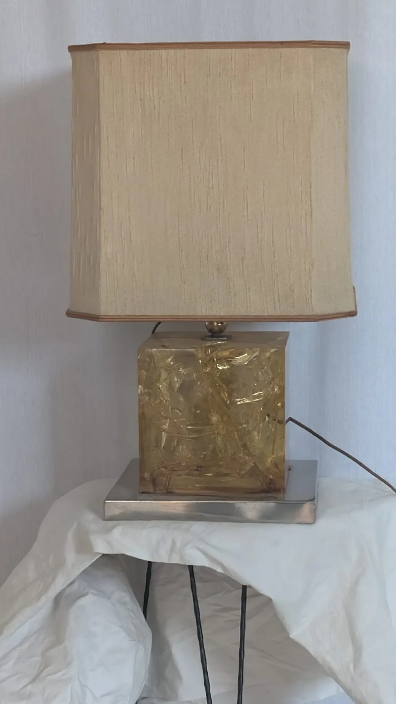 French Resin Table Lamp, 70s 4