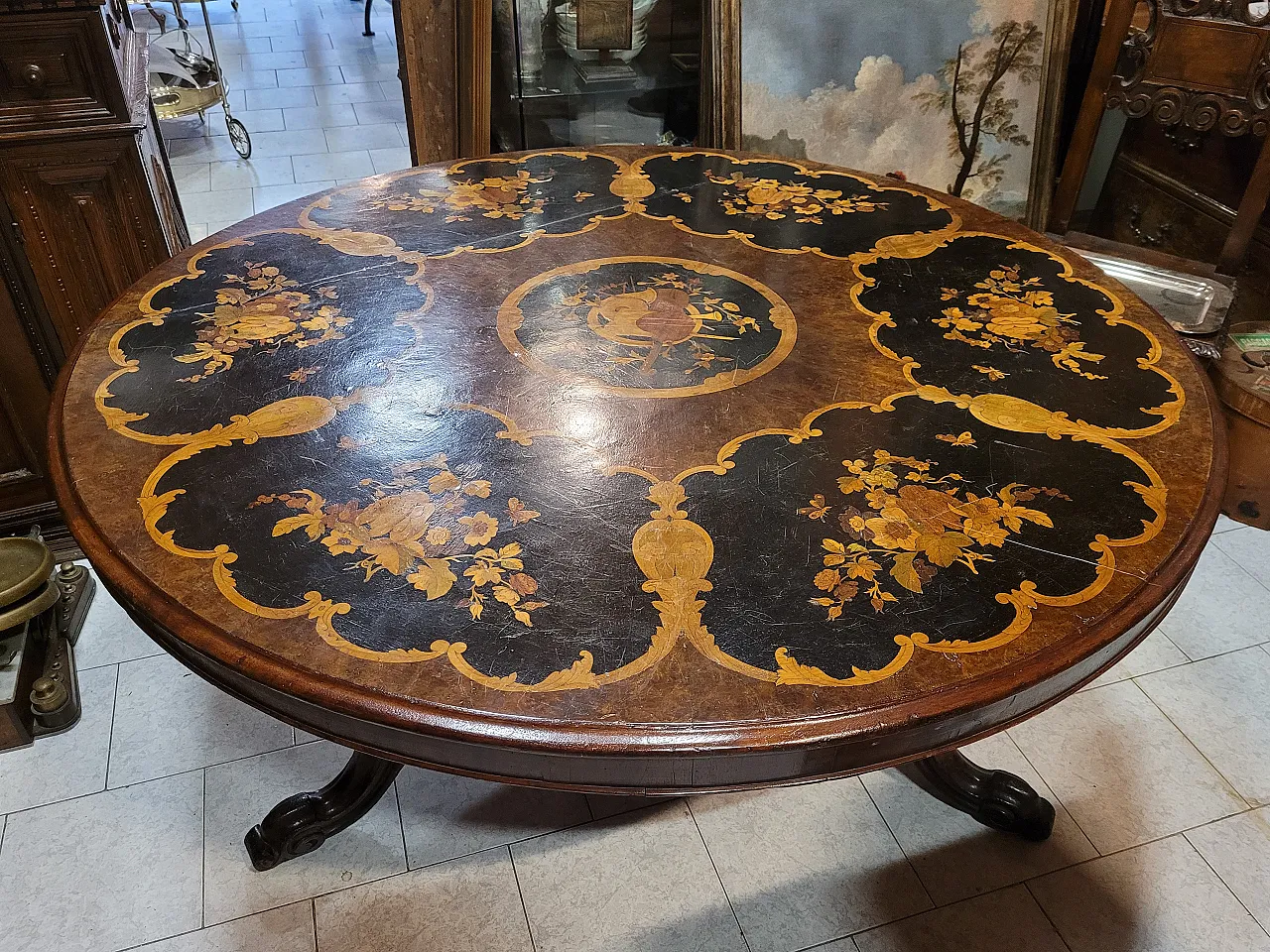 Tavolo vittoriano in varie essenze di legno, Regno Unito, '800 2