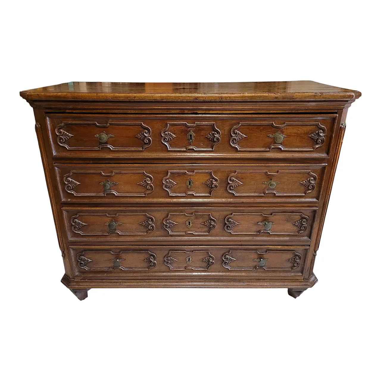 Canterano in legno di noce e rovere, Lombardia, di fine XVII secolo 1