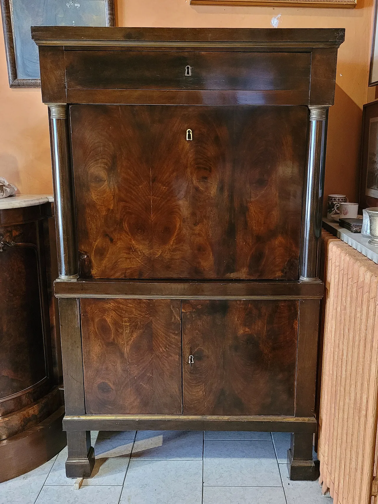 Secrétaire con cassaforte in radica, Lombardia,'800 2