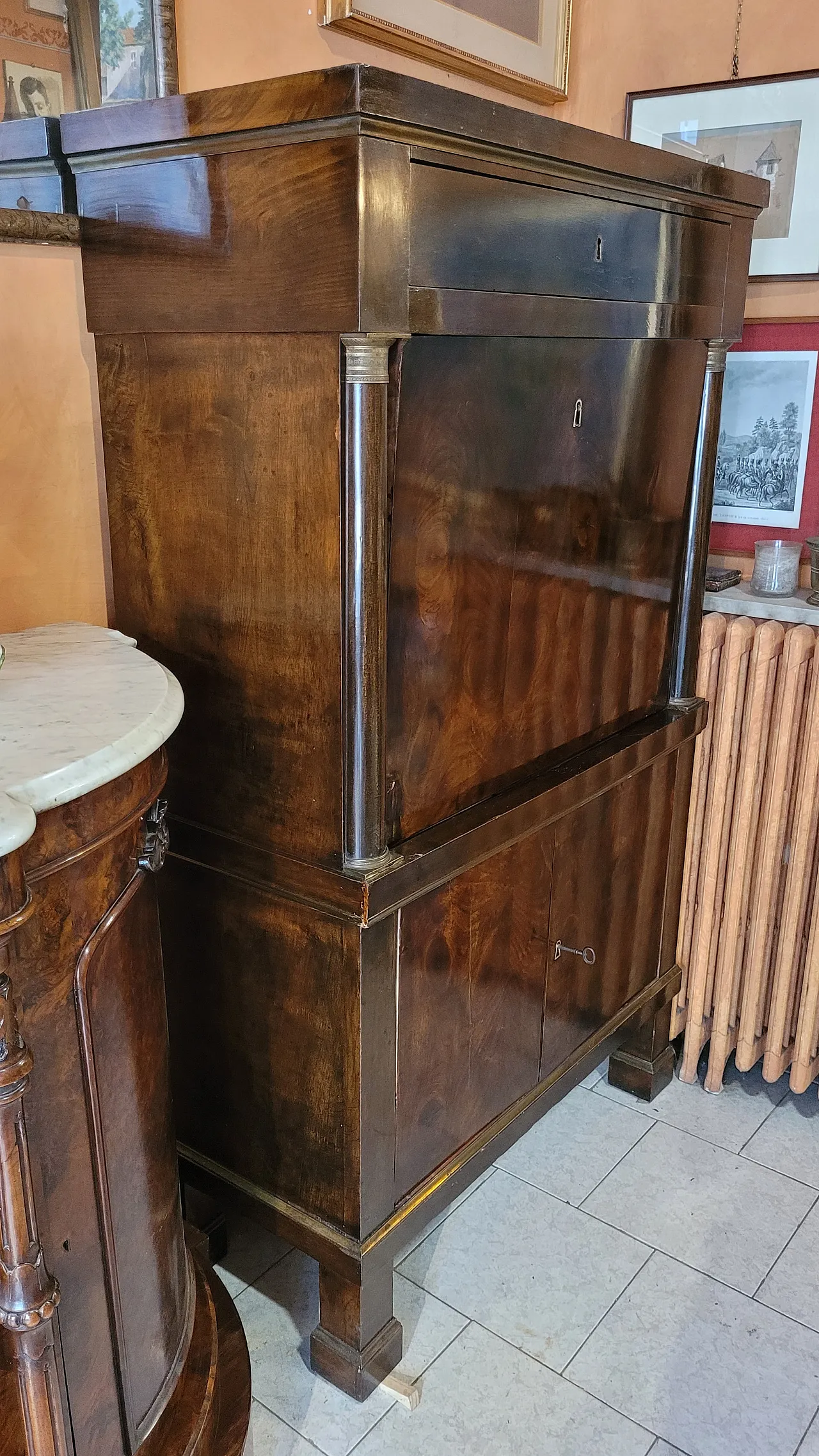 Secrétaire con cassaforte in radica, Lombardia,'800 3