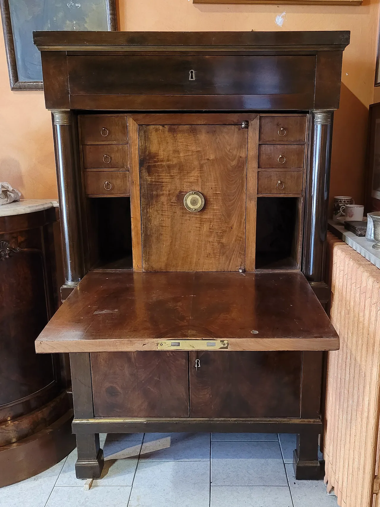 Secrétaire con cassaforte in radica, Lombardia,'800 4