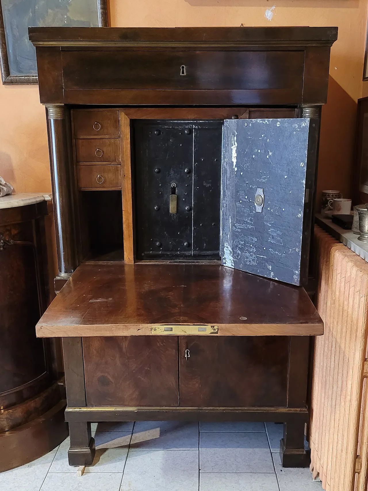 Secrétaire con cassaforte in radica, Lombardia,'800 5