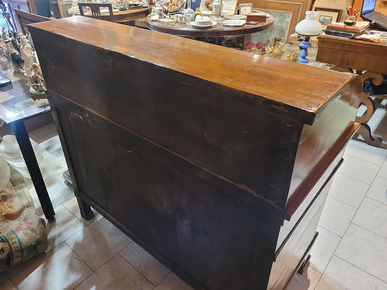 Ribalta a rullo Impero in legno di noce, Lombardia, '800 4