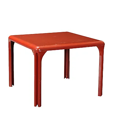 Stadio 100 red table by Vico Magistretti for Artemide, 1970s