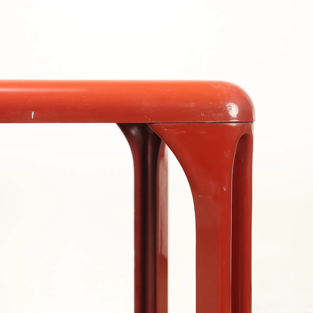 Stadio 100 red table by Vico Magistretti for Artemide, 1970s 6