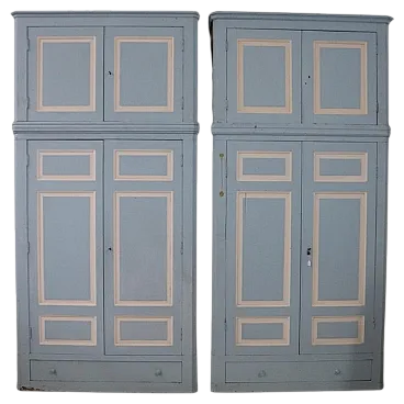Pair of lacquered wardrobes, 19th century