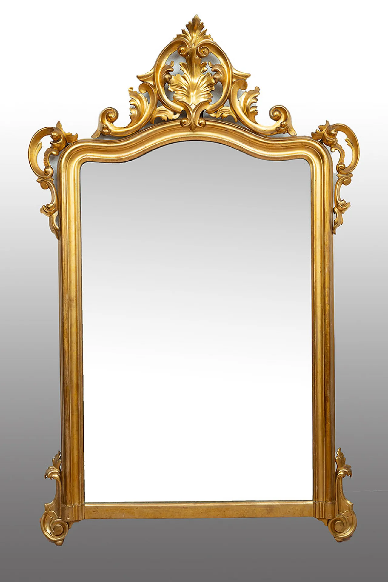 Neapolitan Louis Philippe mirror in gilded and carved wood, 20th c. 1