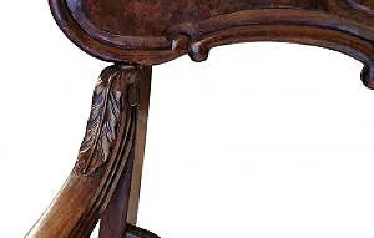 Pair of walnut armchairs, mid-19th century 6