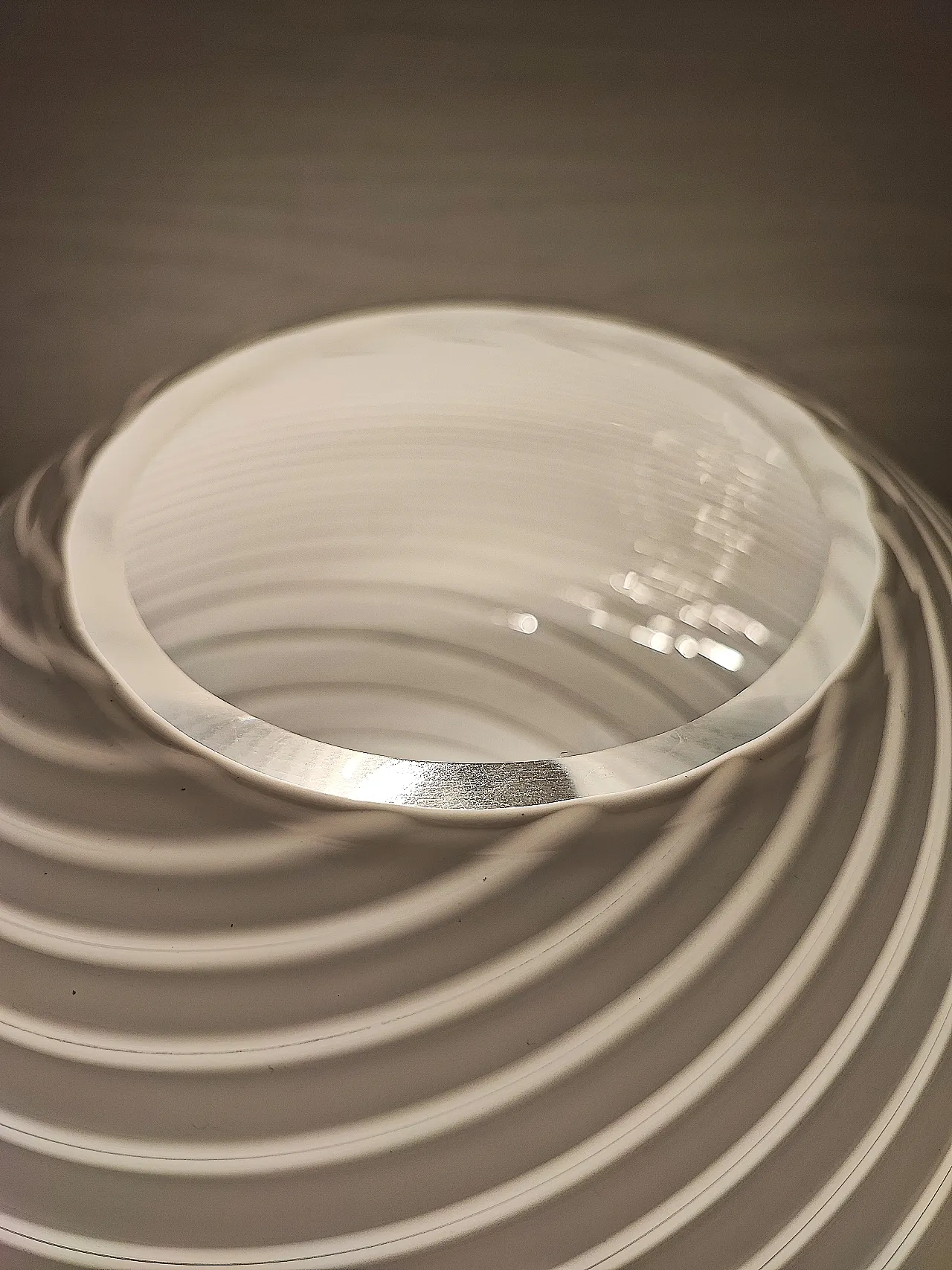 XL Mushroom Lamp Swirl by De Majo Murano white, 1970s 5