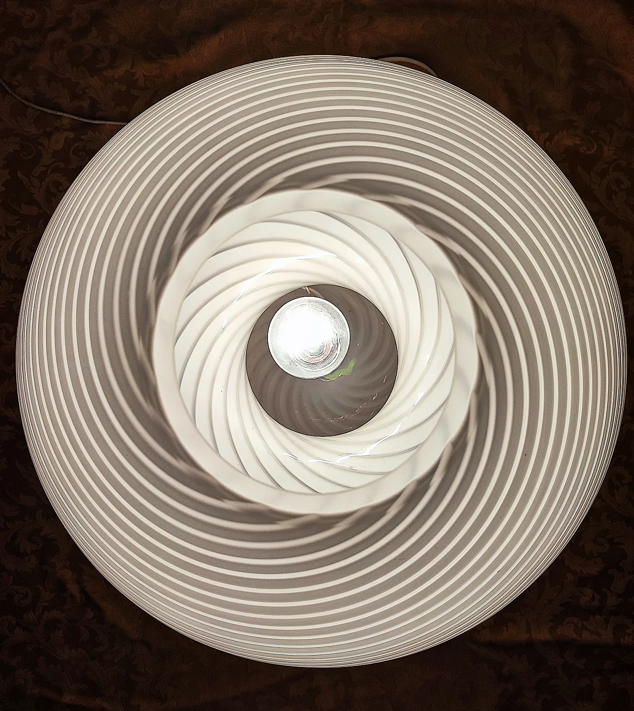 XL Mushroom Lamp Swirl by De Majo Murano white, 1970s 7