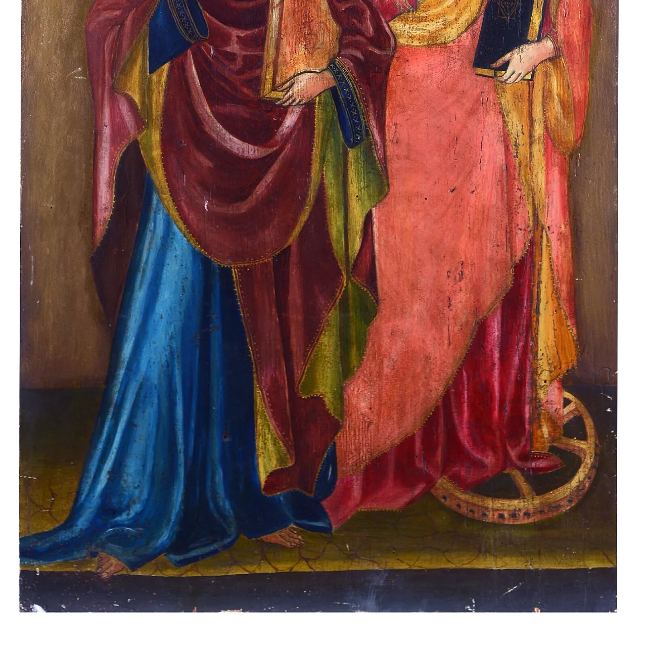 Tempera painting on panel with saints, 19th century 2