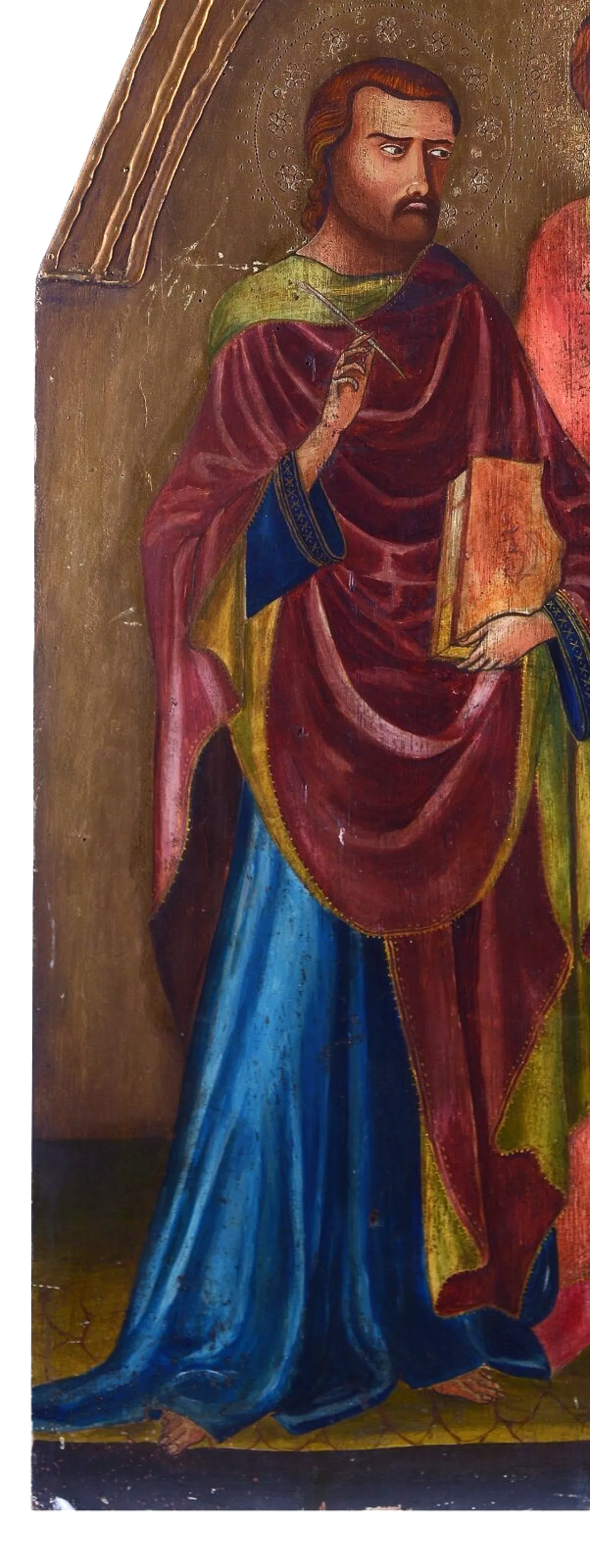 Tempera painting on panel with saints, 19th century 6