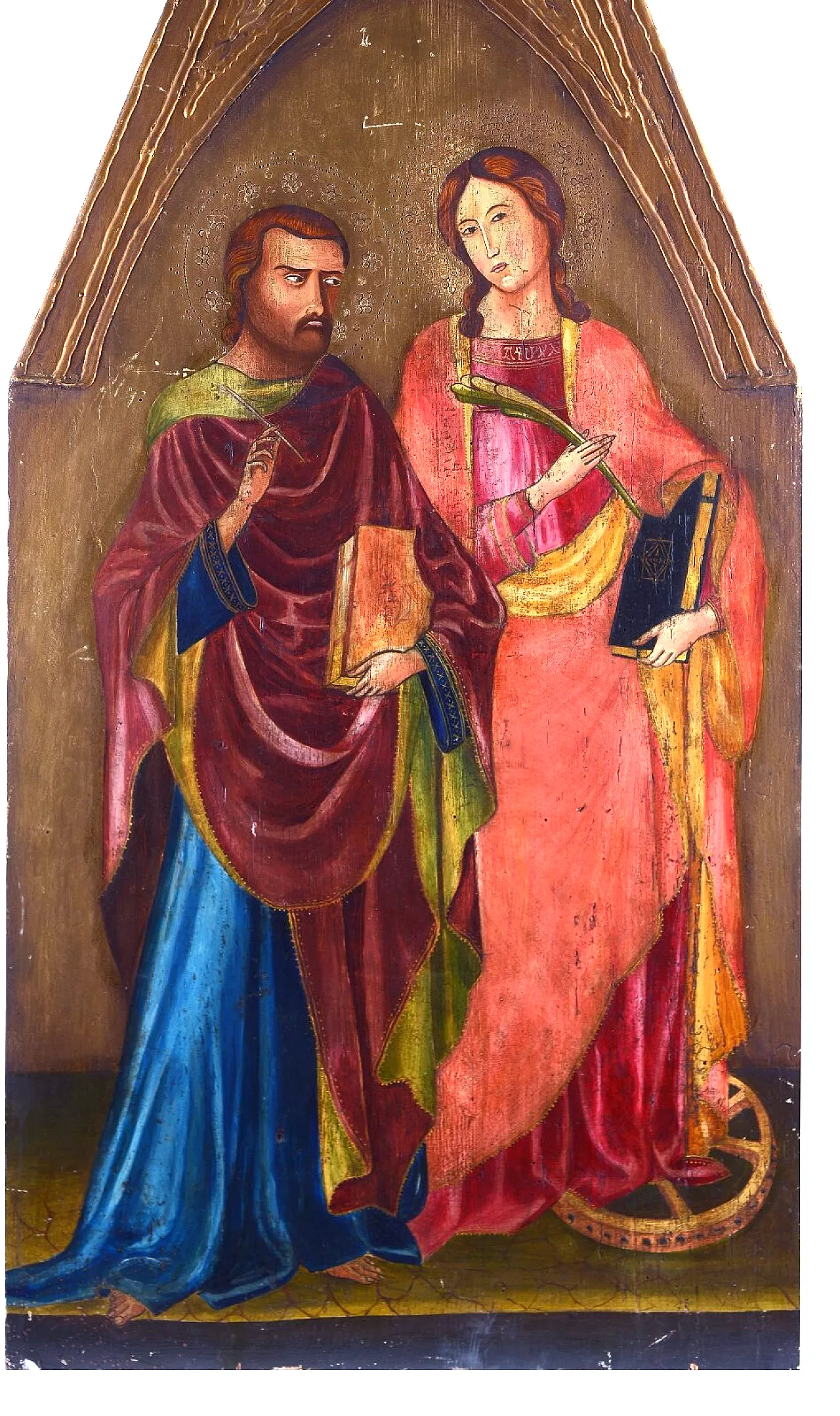 Tempera painting on panel with saints, 19th century 8