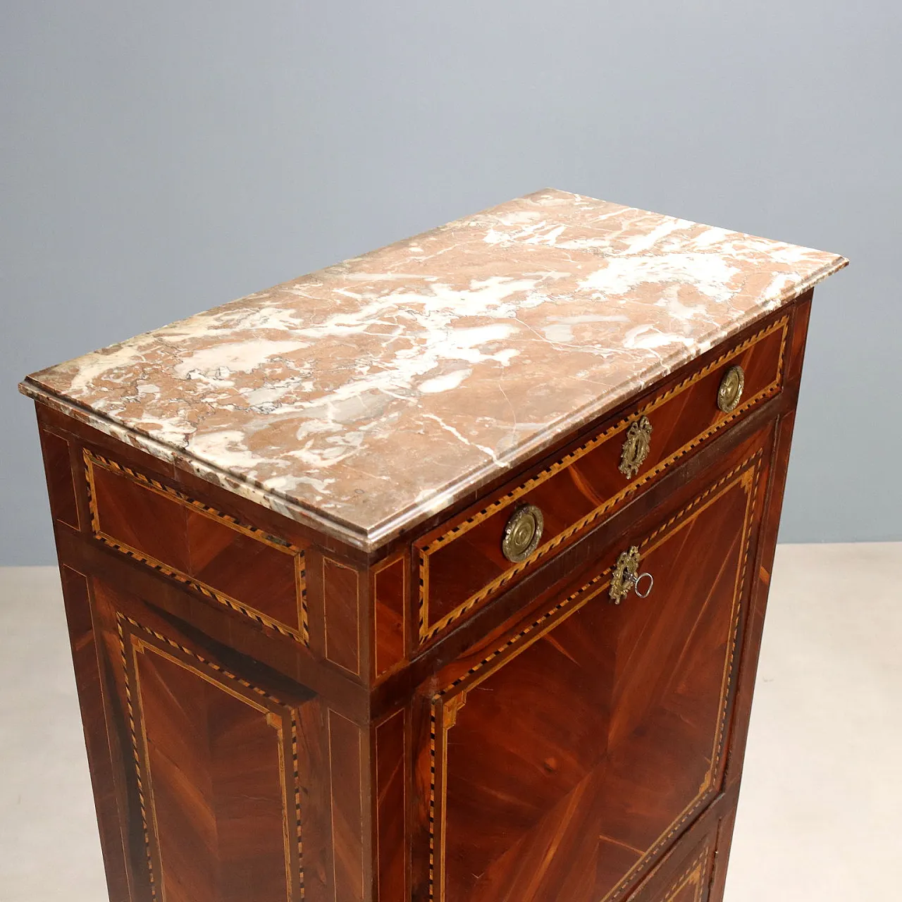 Wood and marble secretary desk, late 19th century 3