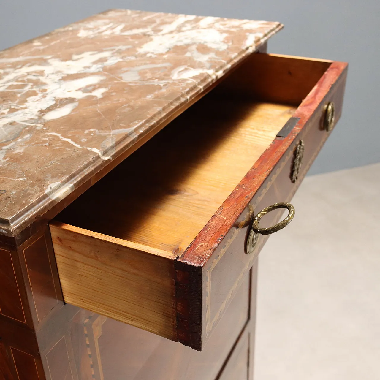 Wood and marble secretary desk, late 19th century 4