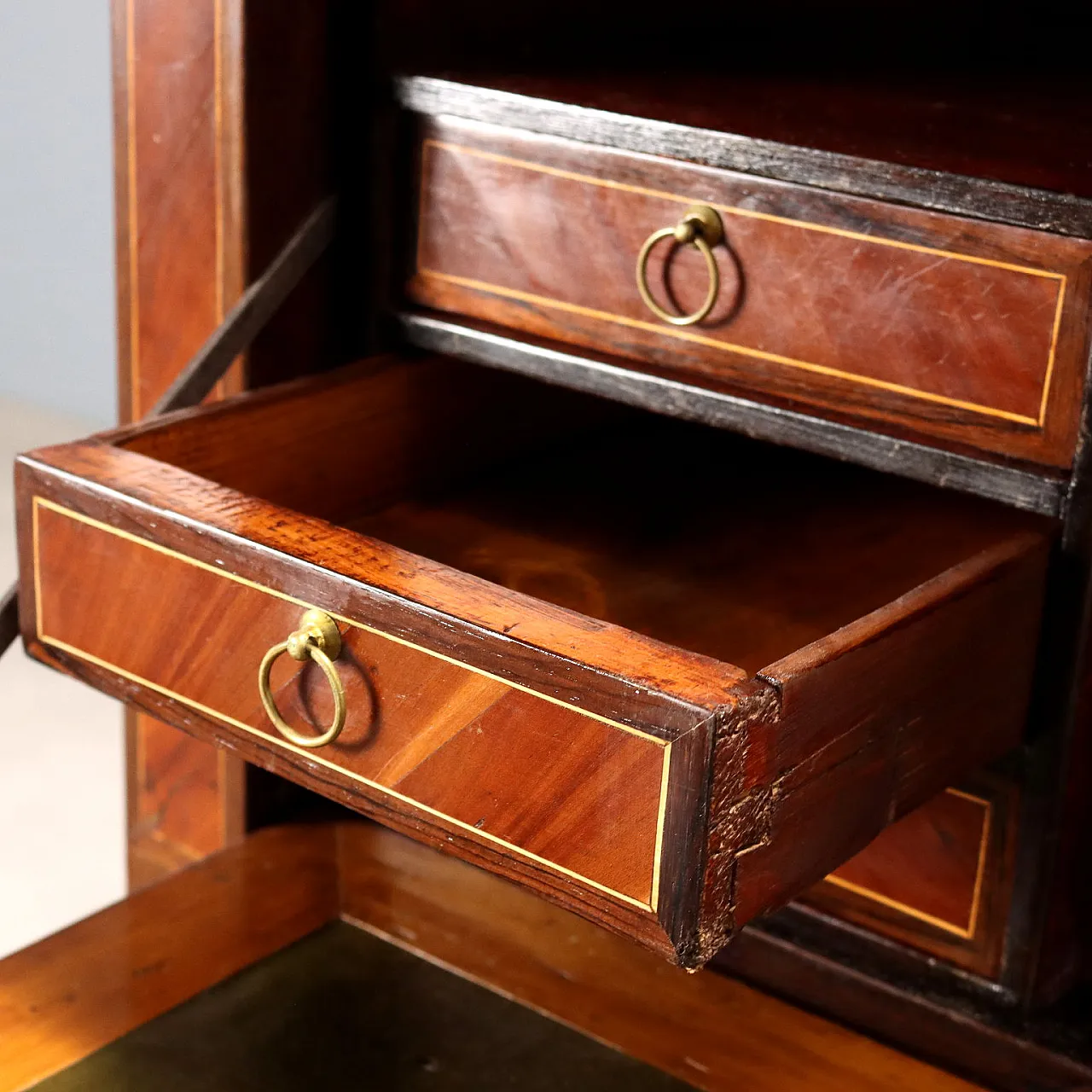 Wood and marble secretary desk, late 19th century 7