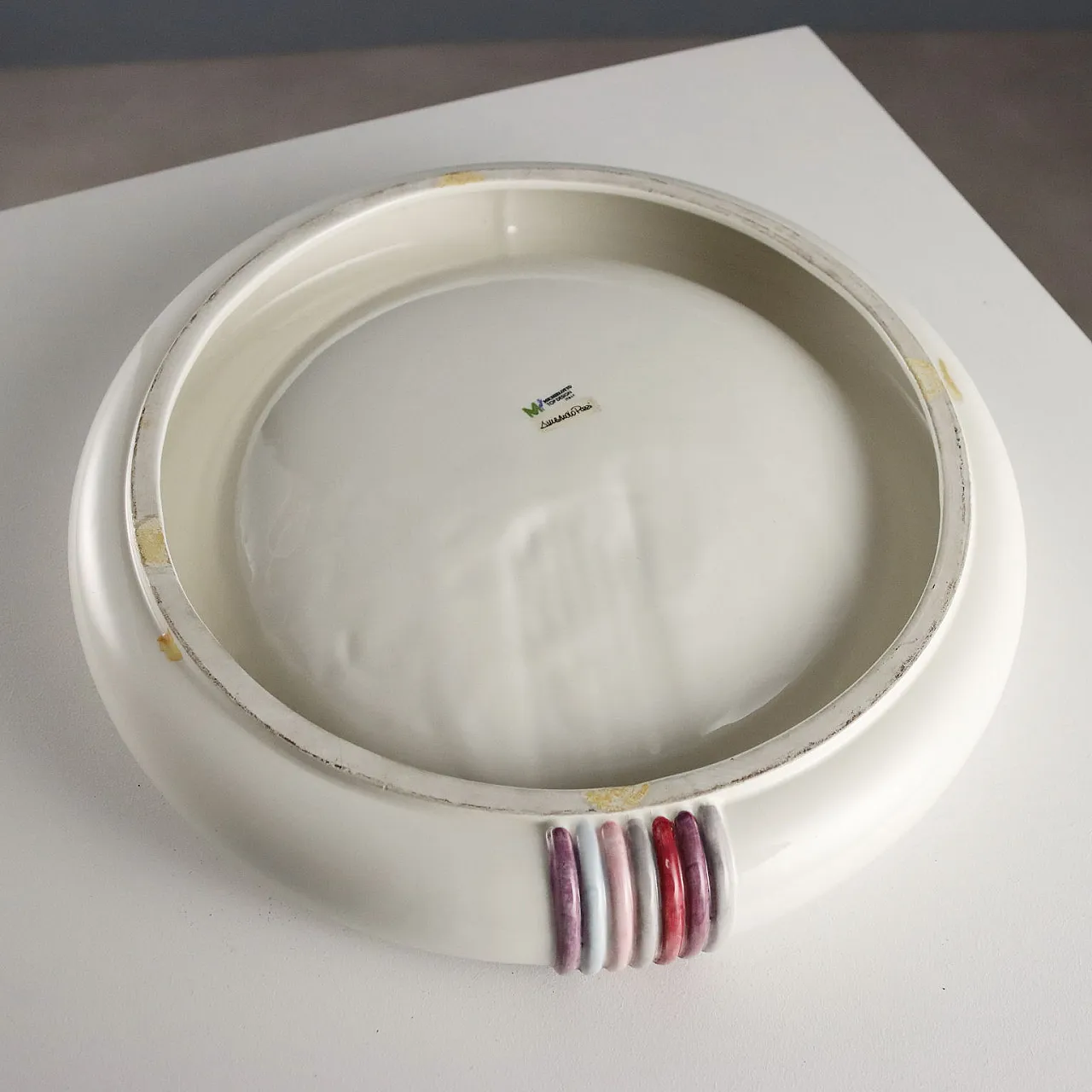 Glazed ceramic centerpiece with raised details, 20th century 7