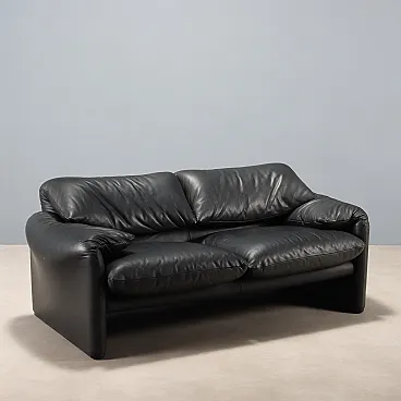 Sofa with foam padding and leather upholstery, 20th century