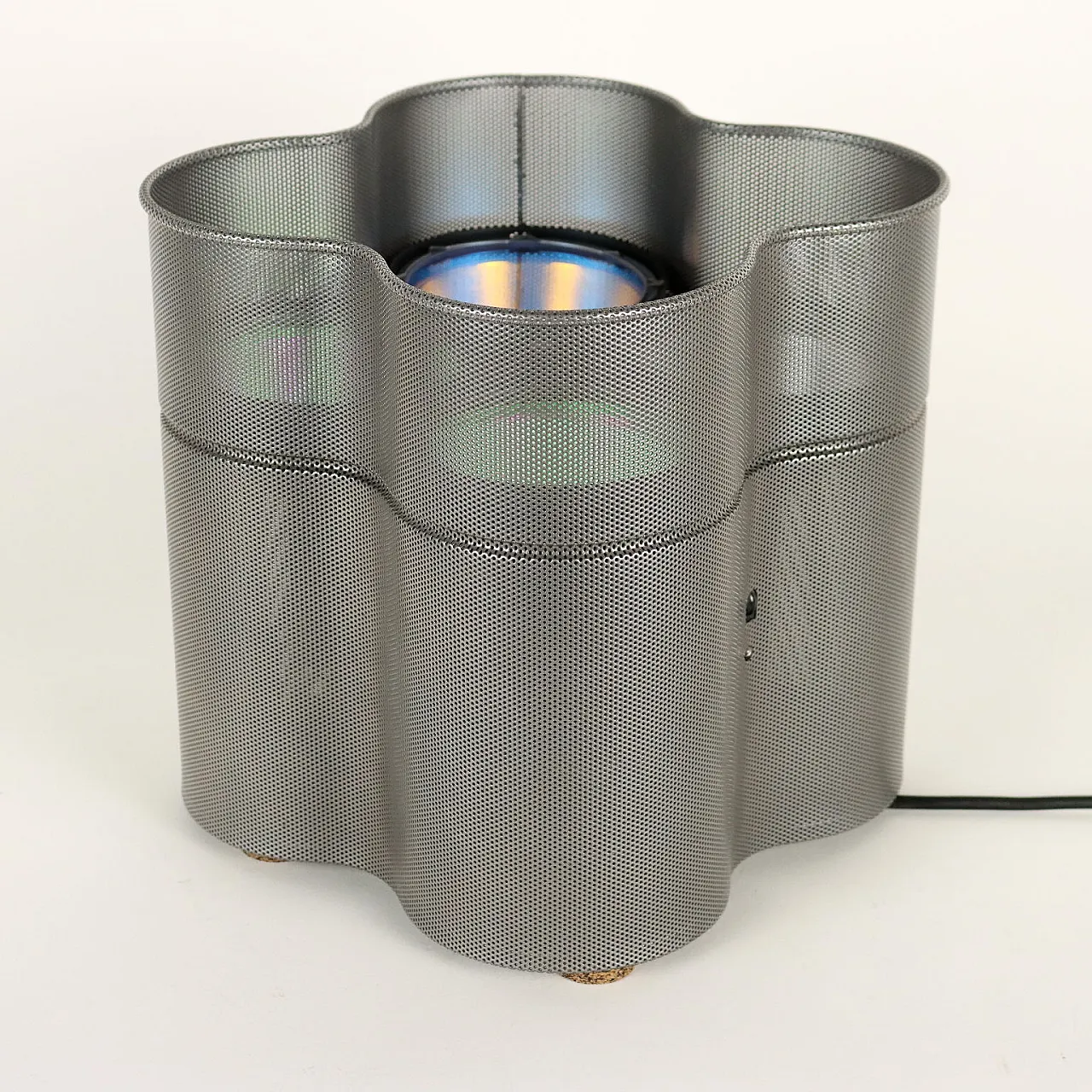 Lampada in acciaio traforato smaltato, '900 4